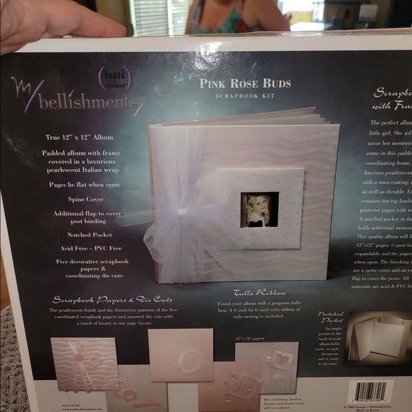 Bound+ D/termined M/bellishments Pink Rose Bud Scrapbook Kit NIB - Picture 4 of 8